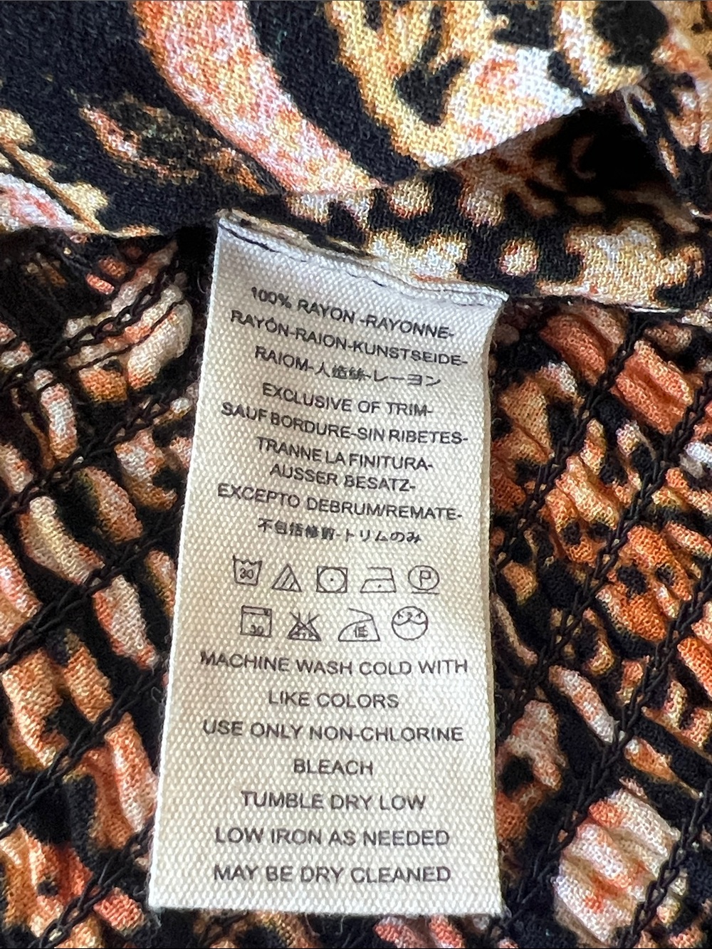 Free People Orange and Gold Paisley V-Neck Long Sleeve Crop Top - Picture 11 of 13